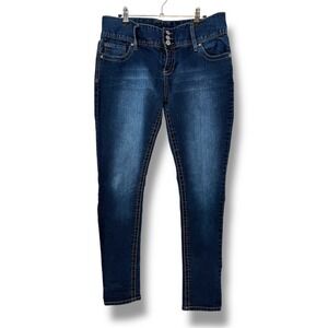 Maurices Skinny Jeans Women's Large  Stretch Denim Y2K Dark Wash‎ Blue